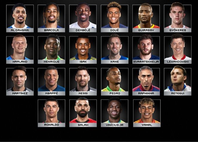 FIFAの年間最優秀FW候補：ムバッペ、ヤマル、メロが含まれる