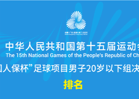 全国大会におけるU20男子サッカーチームの最終順位：湖北省、広東省、上海3位、浙江省9位