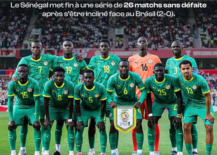 セネガルの26試合連続無敗記録は、2023年9月にブラジルに最後に負けて止まった。